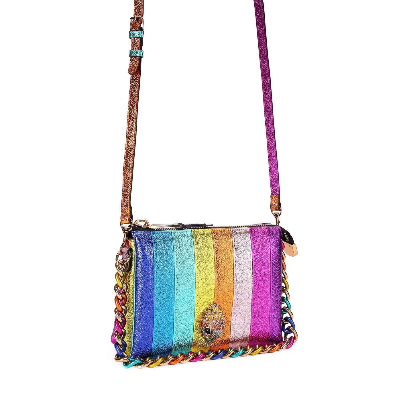 KURT GEIGER LONDON KENSINGTON PUFF 3 POUCH LEATHER MULTICOLOR BAG