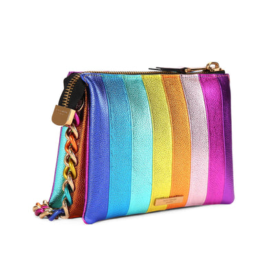 KURT GEIGER LONDON KENSINGTON PUFF 3 POUCH LEATHER MULTICOLOR BAG