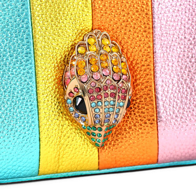 KURT GEIGER LONDON KENSINGTON PUFF 3 POUCH LEATHER MULTICOLOR BAG