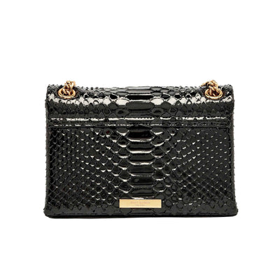 KURT GEIGER LONDON LEATHER MD KENSINGTON SNAKE PRINT BLACK