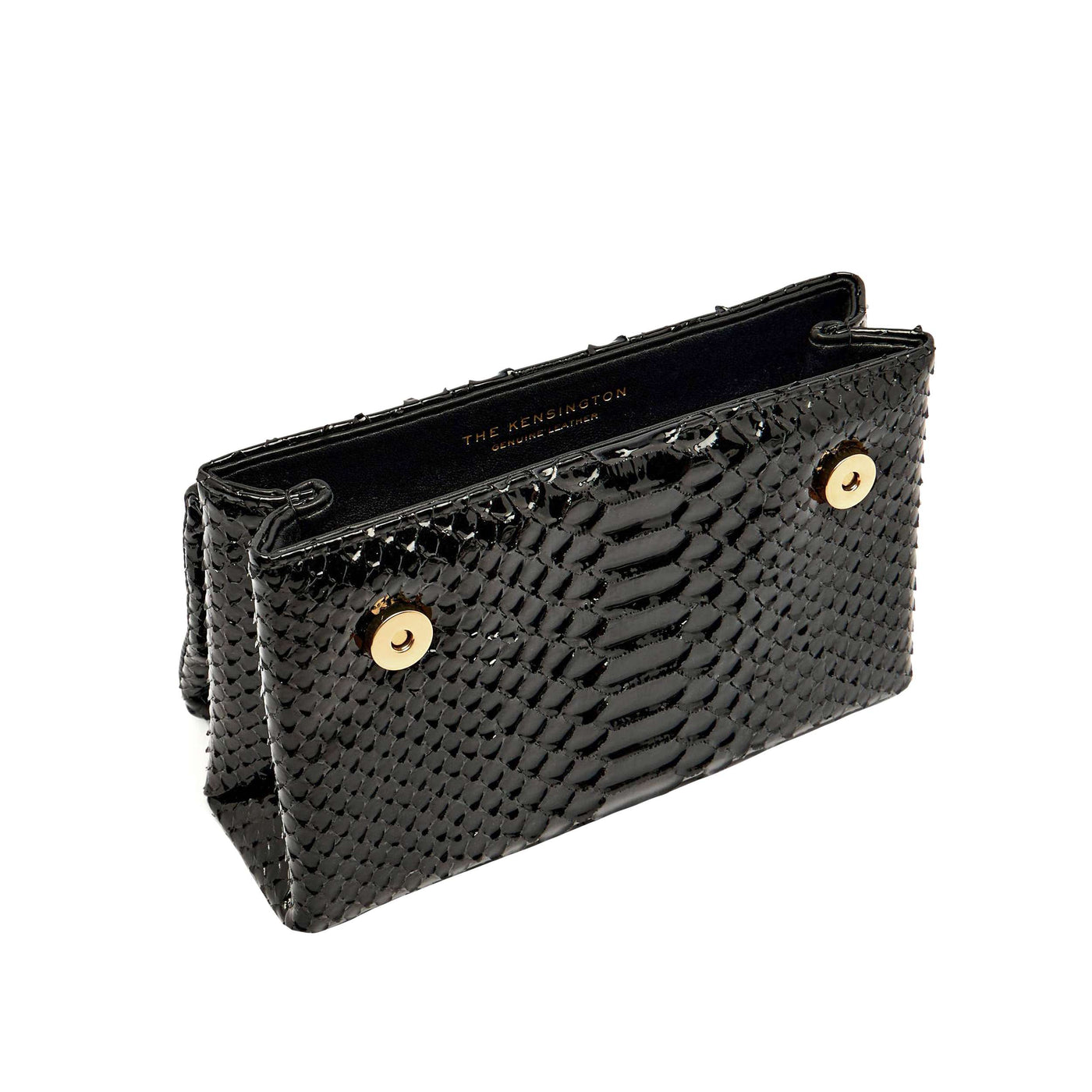 KURT GEIGER LONDON LEATHER MD KENSINGTON SNAKE PRINT BLACK