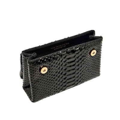 KURT GEIGER LONDON LEATHER MD KENSINGTON SNAKE PRINT BLACK