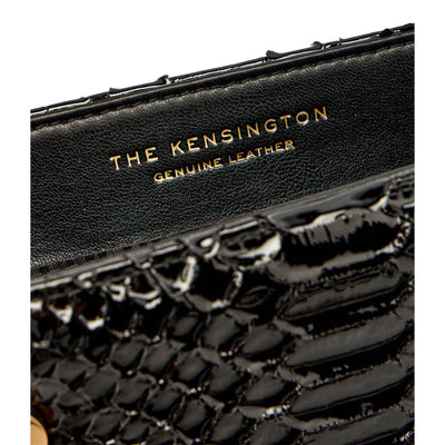 KURT GEIGER LONDON LEATHER MD KENSINGTON SNAKE PRINT BLACK