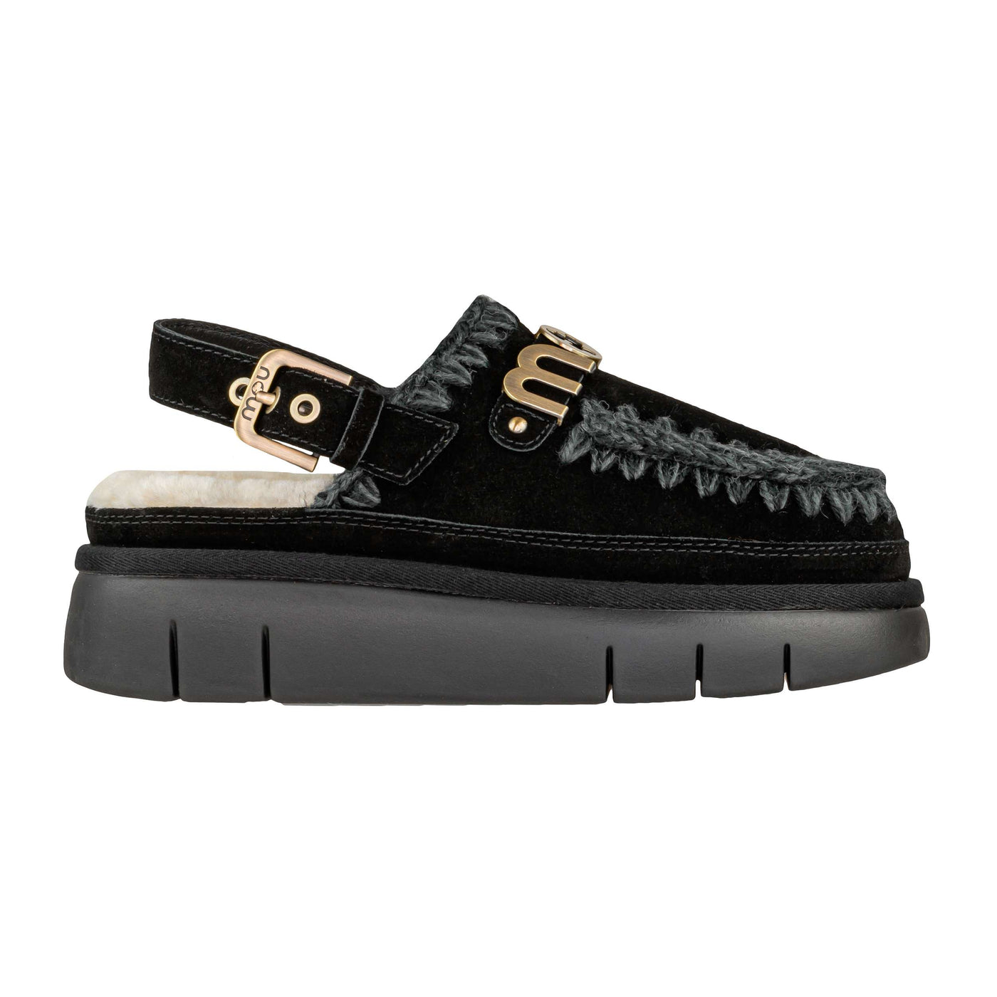 MOU BOUNCE CLOG BACK STRAP- LETTE BLACK