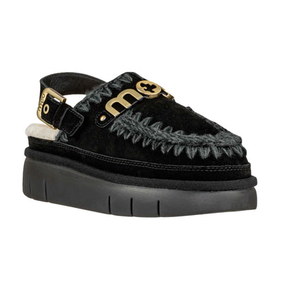 MOU BOUNCE CLOG BACK STRAP- LETTE BLACK