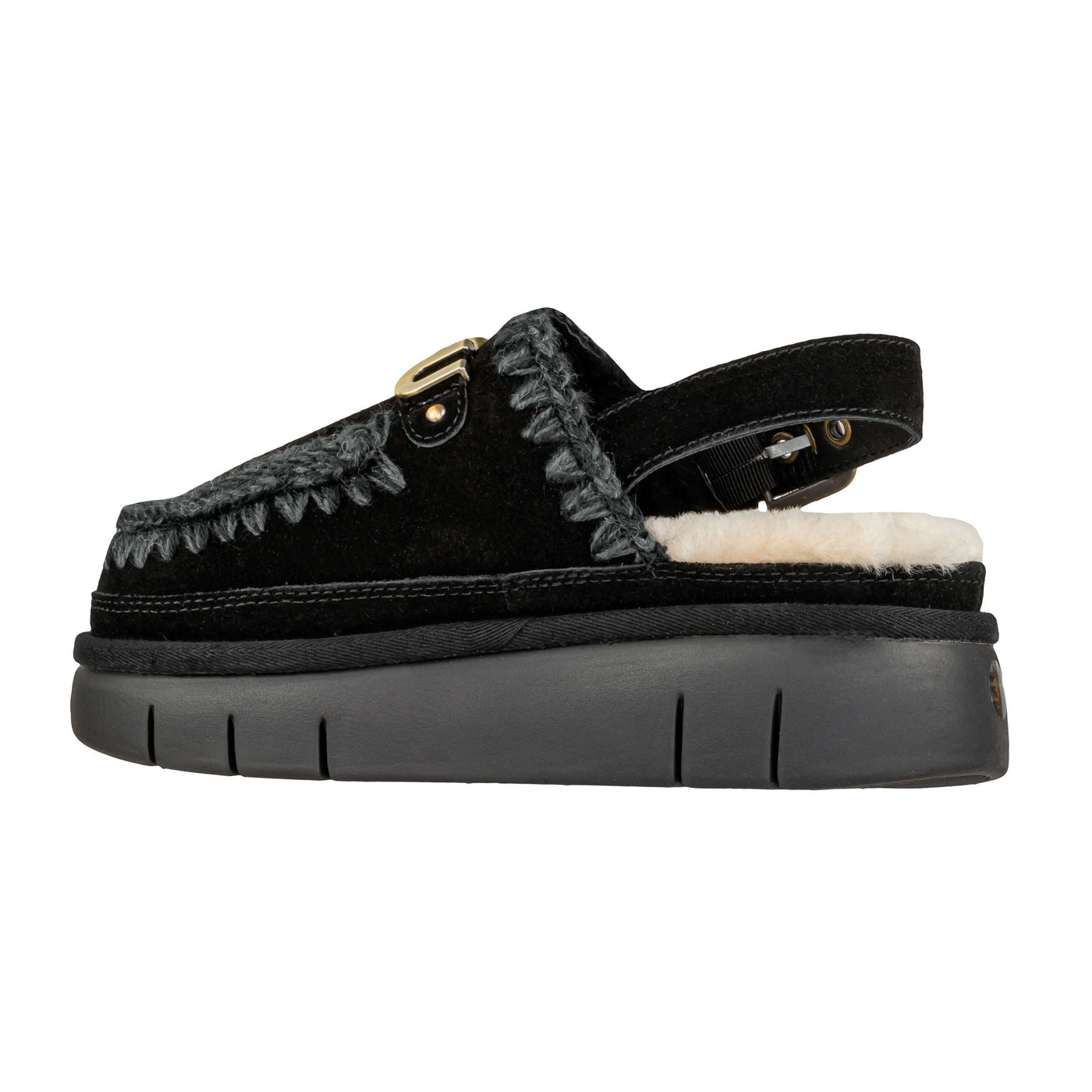 MOU BOUNCE CLOG BACK STRAP- LETTE BLACK