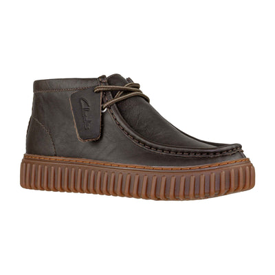 CLARKS TORHILL HI DARK BROWN LEA
