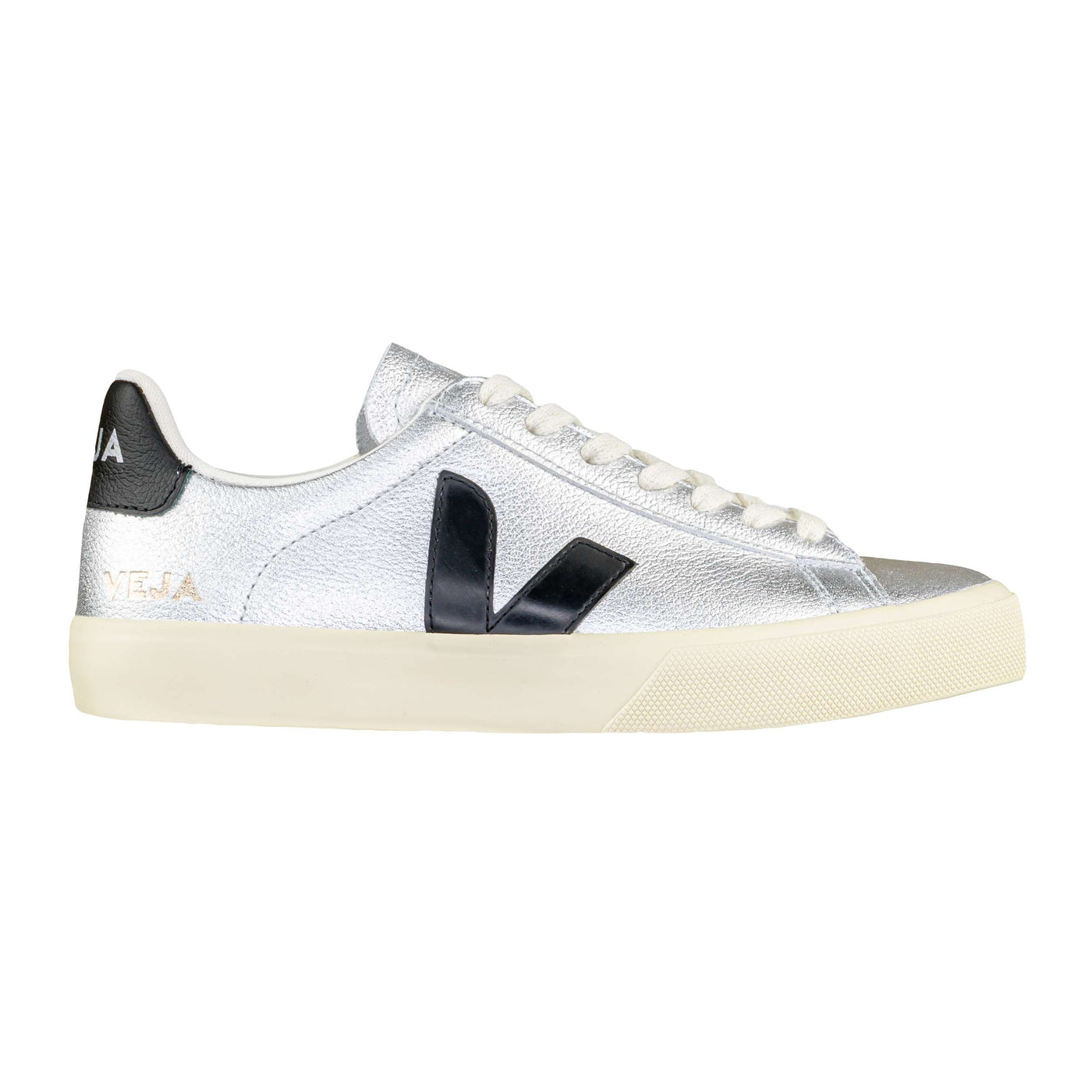 VEJA CAMPO LEATHER SILVER BLACK