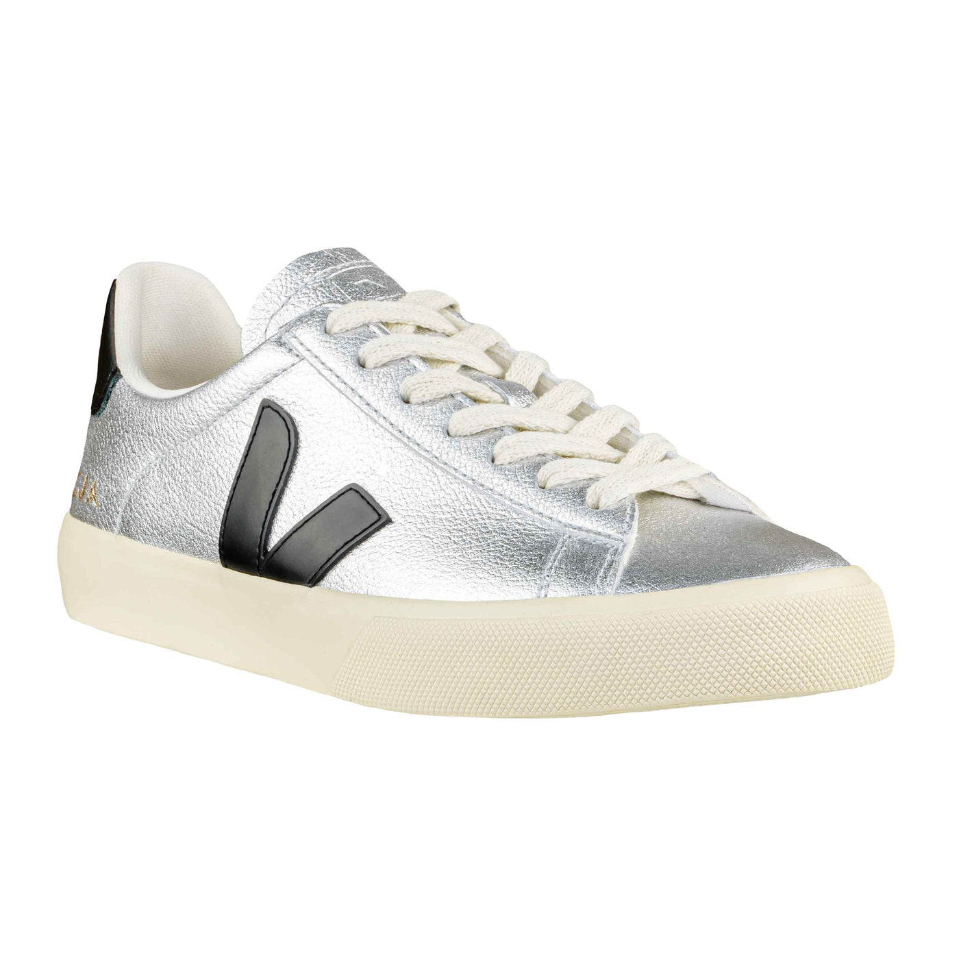 VEJA CAMPO LEATHER SILVER BLACK