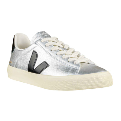 VEJA CAMPO LEATHER SILVER BLACK