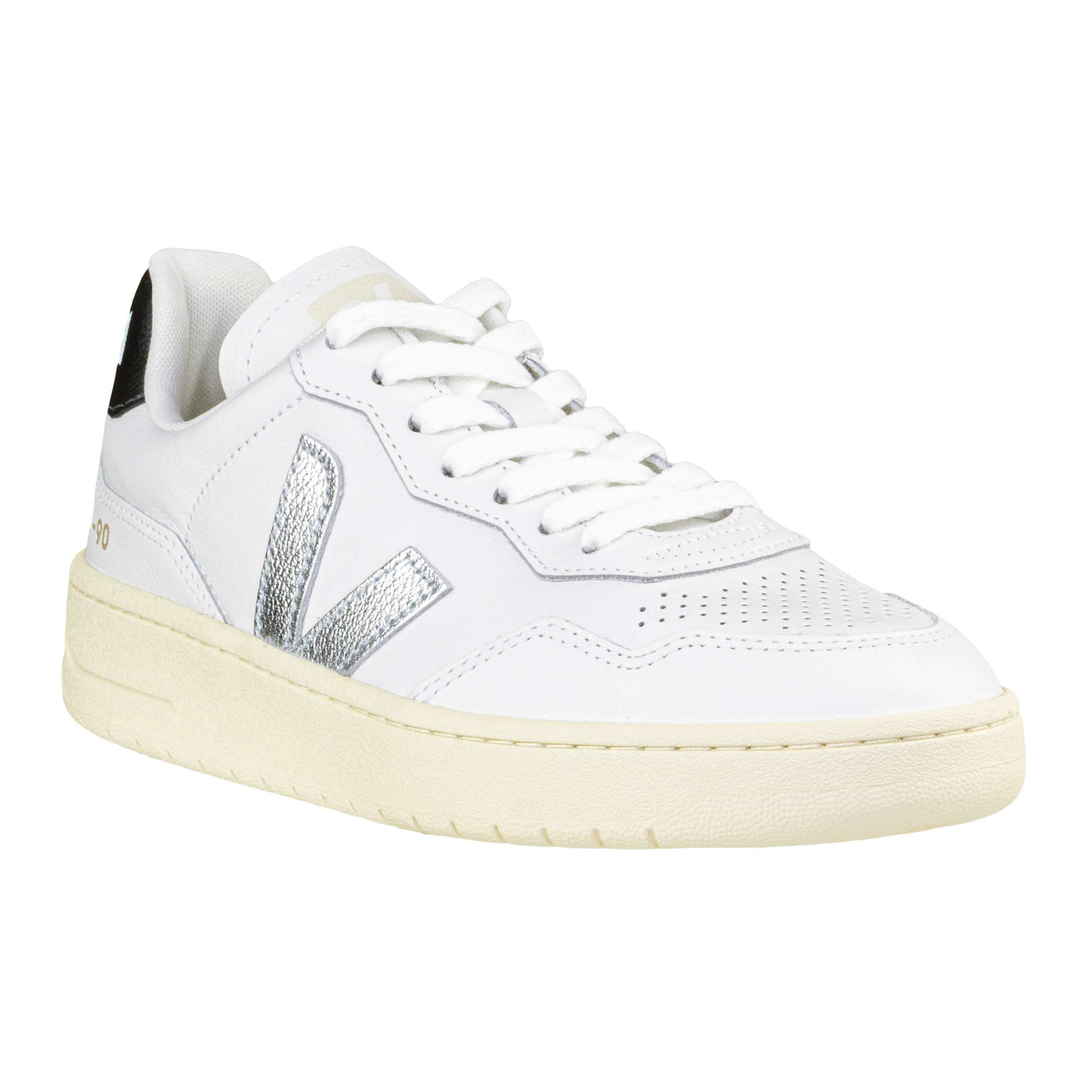 VEJA V-90 O.T. LEATHER WHITE SILVER BLACK