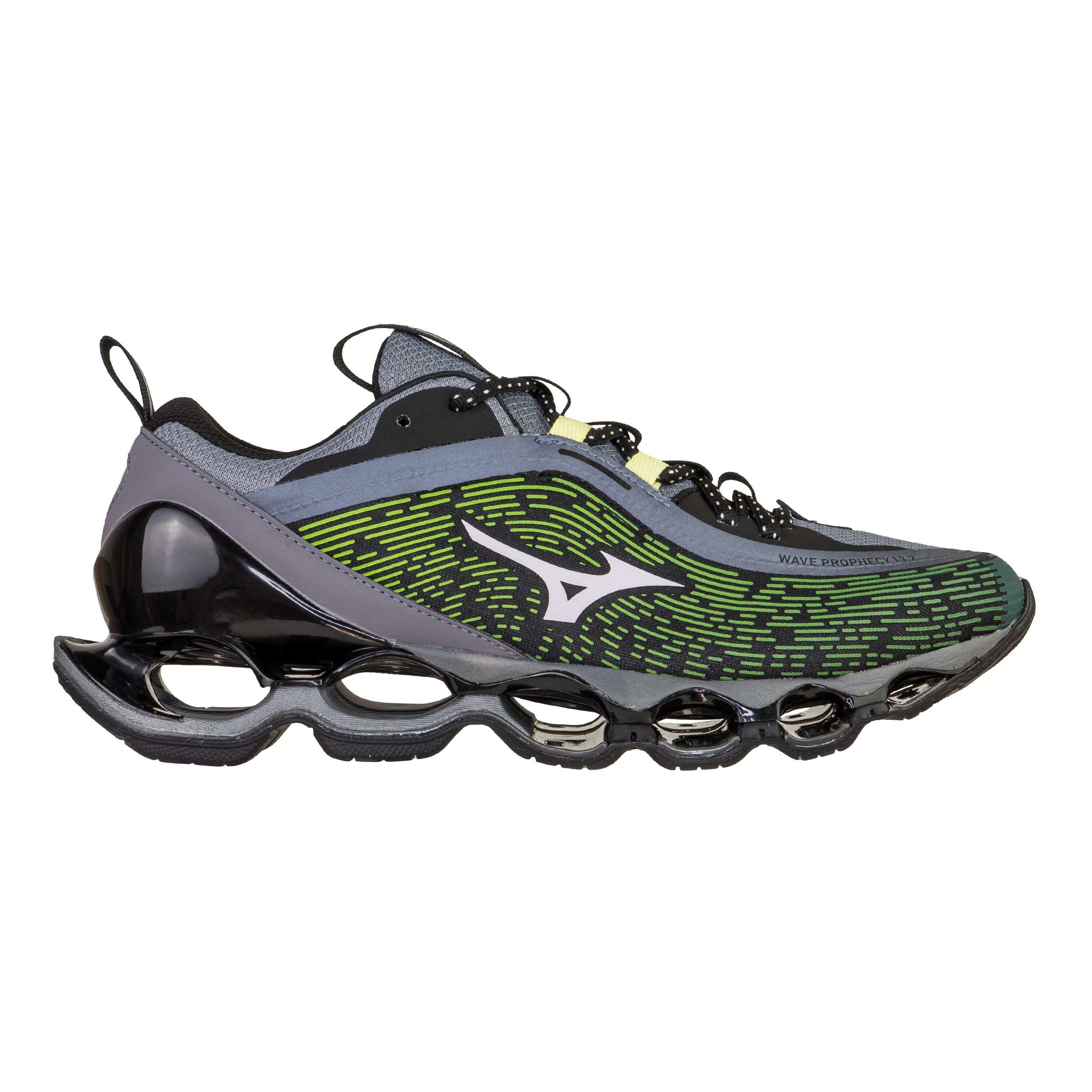Sneaker Mizuno Wave Prophecy 13.2 D1GA260H03 verde e nera con suola Infinity Wave - Loggi Shop