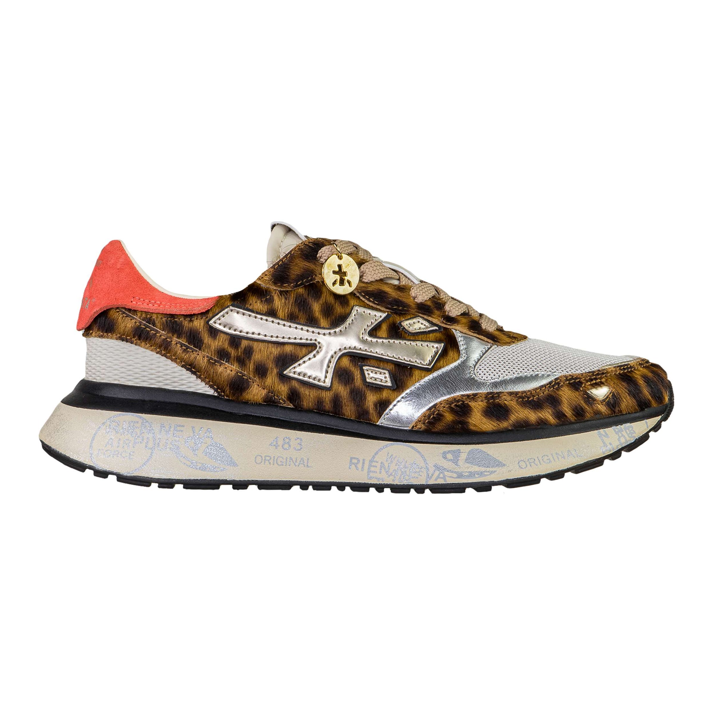 Sneaker donna Premiata Lauryn 8530 in cavallino maculato e argento - Loggi Shop San Benedetto del Tronto