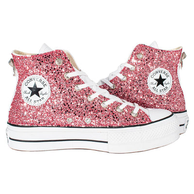 CONVERSE PLATFORM PERSONALIZZATE ROSA MONDRIAN