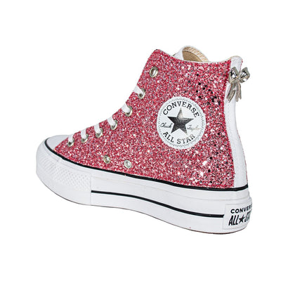 CONVERSE PLATFORM PERSONALIZZATE ROSA MONDRIAN