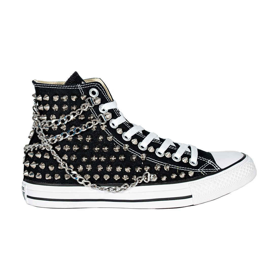 CONVERSE PERSONALIZZATE NERA PRAIA CON CATENE