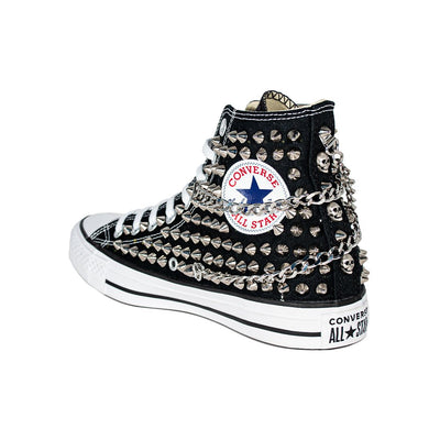 CONVERSE PERSONALIZZATE NERA PRAIA CON CATENE