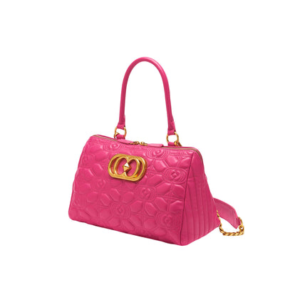 LA CARRIE STICH&SPUN DOCTOR FUXIA LEATHER BAG