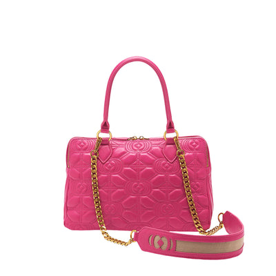 LA CARRIE STICH&SPUN DOCTOR FUXIA LEATHER BAG