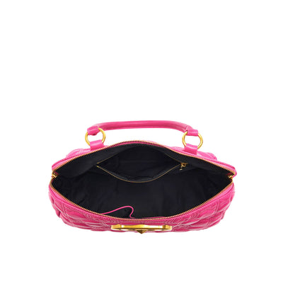LA CARRIE STICH&SPUN DOCTOR FUXIA LEATHER BAG