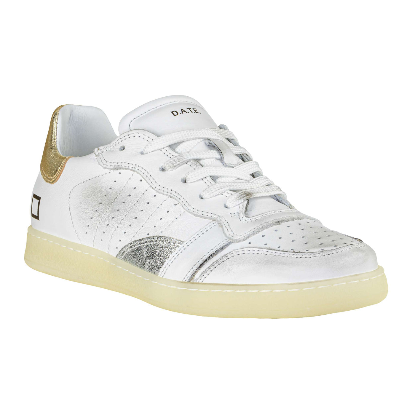 D.A.T.E. SPORTY LOW SOFT WHITE-LAMINATED